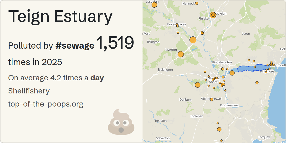 Sewage pollution map of Teign Estuary