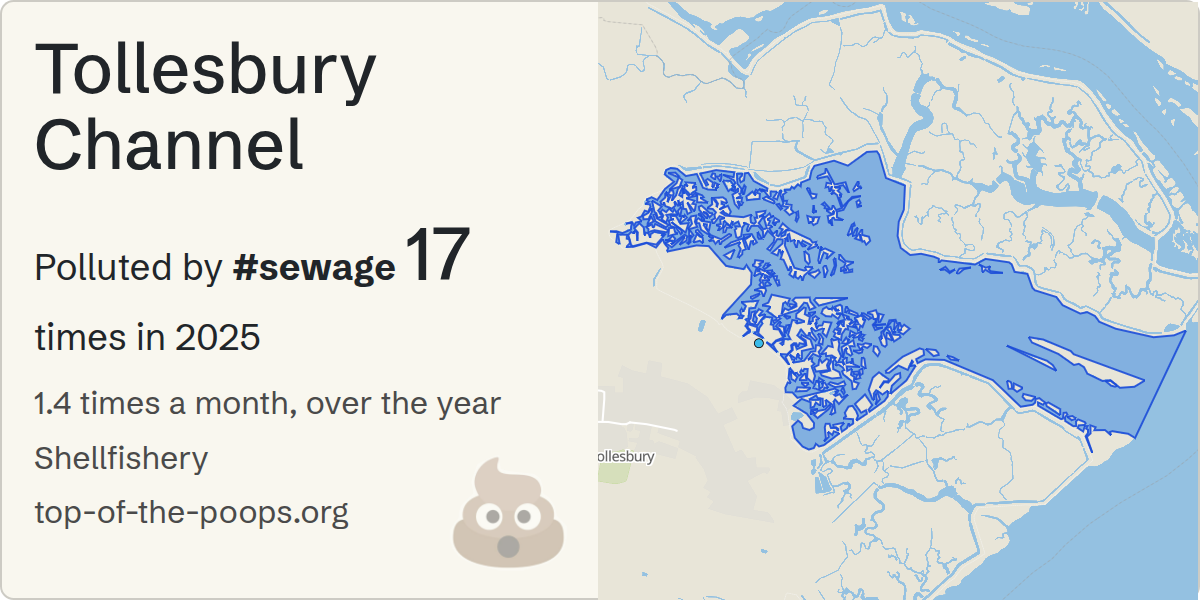 Sewage pollution map of Tollesbury Channel