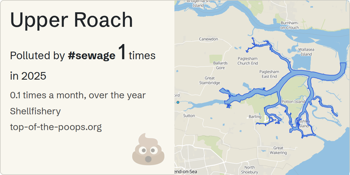 Sewage pollution map of Upper Roach