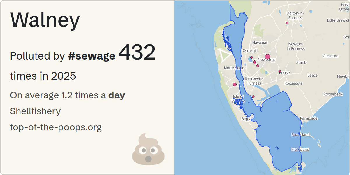 Sewage pollution map of Walney
