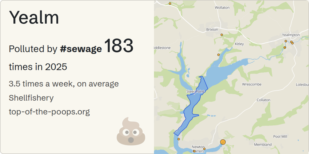 Sewage pollution map of Yealm